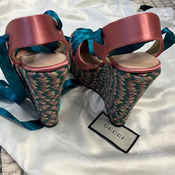 Gucci satin ribbon Alexis espadrille wedges - Picture 3 of 4